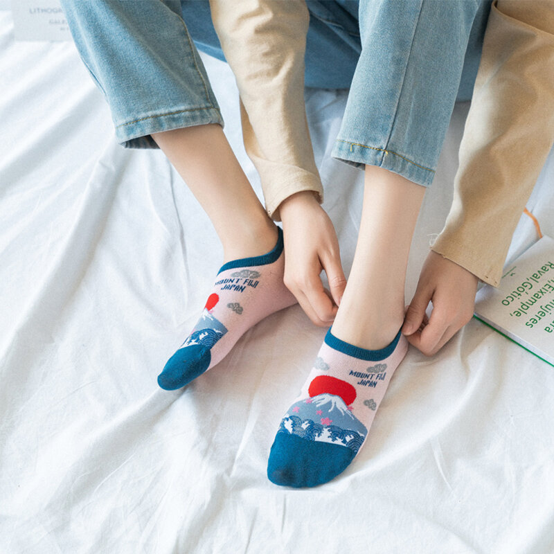Calcetines tobilleros de algodón para hombre y mujer, calcetín informal, colorido, divertido, a la moda, Color Invisible, Harajuku, 4 pares por lote