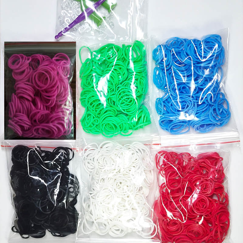 1800pcs Rubber Loom Bands Diy Toys For Kids Lacing Bracelets Girls Gift Hair Rubber Bands Refill Make Woven Bracelet