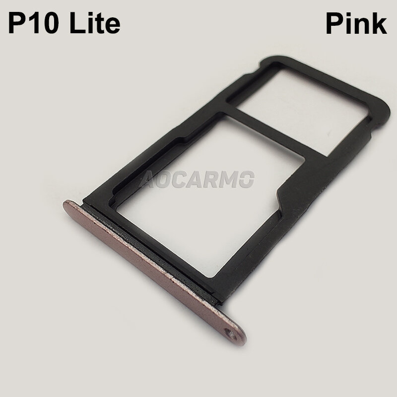 Aocarmo-soporte para MicroSD para Huawei P10 Lite, ranura para tarjeta Nano Sim, pieza de repuesto
