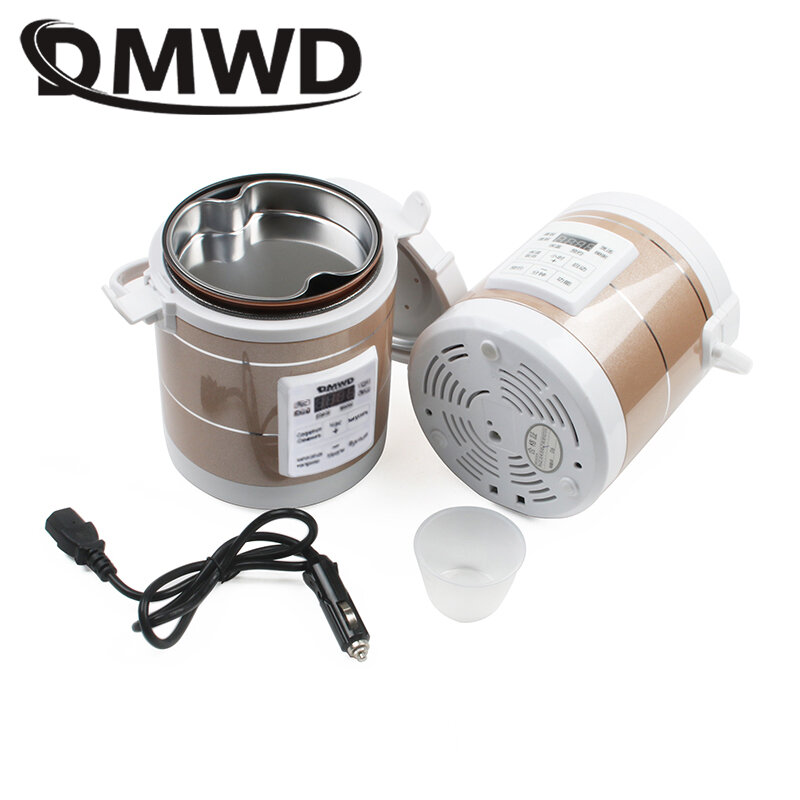 DMWD-Mini cuiseur à riz électrique pour voiture et camion, machine de cuisson de la bouillie de soupe, cuiseur à vapeur, boîte à lunch chauffante, réchauffeur de repas, 12V, 24V