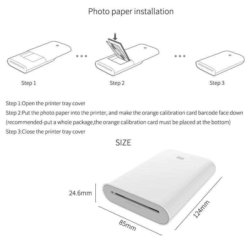 Портативный карманный мини-принтер Xiaomi Mijia AR, 300 точек/дюйм, 500 мАч