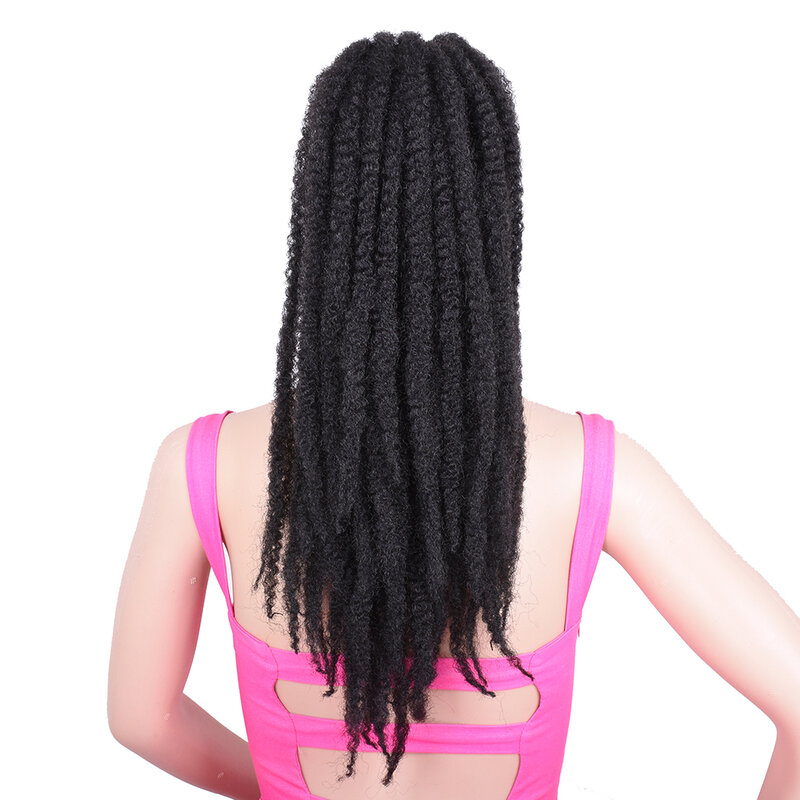 Coleta larga Afro rizada con cordón, trenzas de Marley de ganchillo, postizo retorcido, extensiones de cabello con Clip sintético