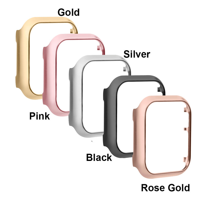 Accessories for Apple Watch Case 45mm 44mm Metal Bumper Protective Cover Frame for iWatch SE Series 7/6/5/4 Cases Aluminum Gold