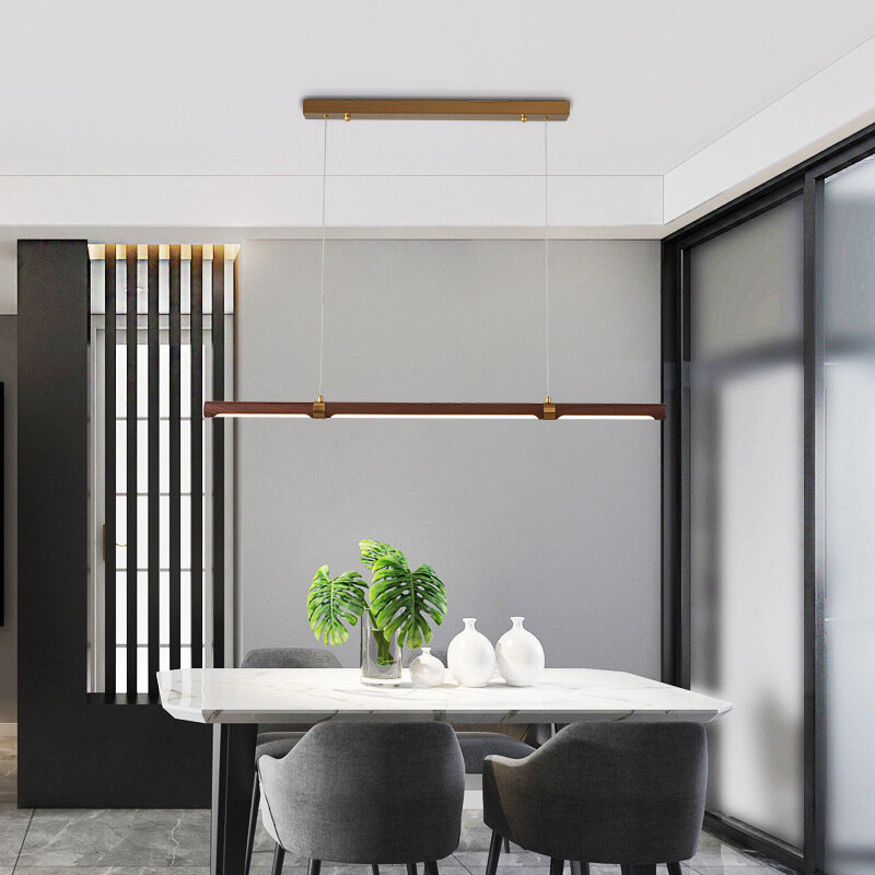 Lampu Gantung Besi Ruang Makan Minimalis LED Modern Meja Makan Panjang Ruang Tamu Bar Lampu Gantung Kantor Nordic