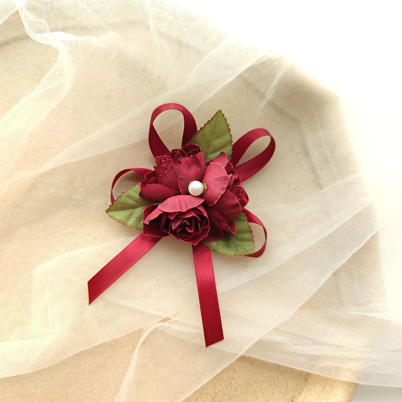 Ramillete de muñeca de flor para dama de honor, accesorios de boda, flores de mano para novia, decoración de fiesta de graduación