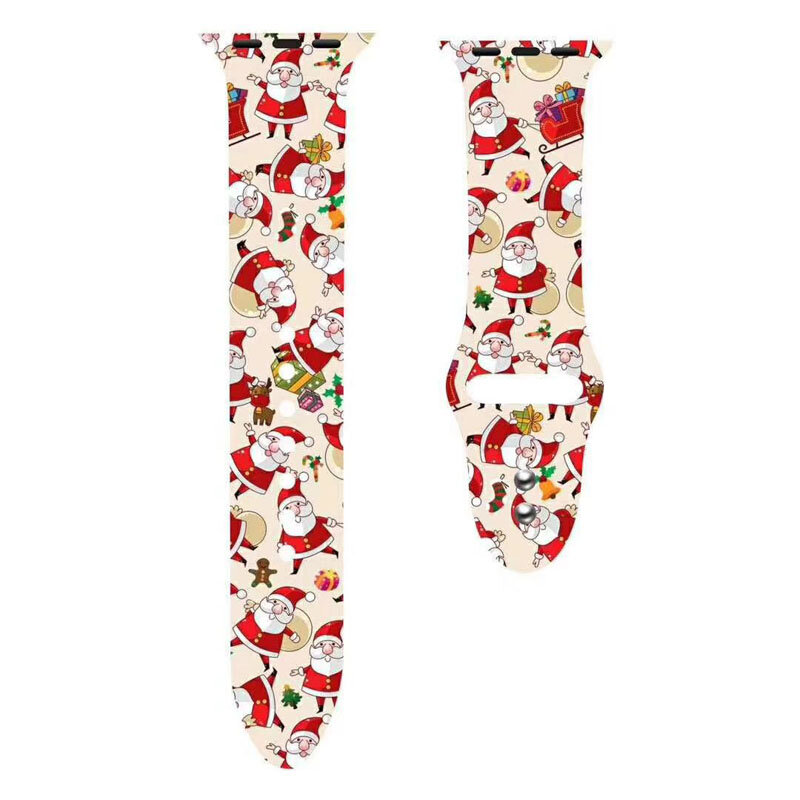 silicone strap For Apple watch band 5 4 44mm 40mm Christmas gift Floral Printed Soft wrist belt watchband iWatch 3 2 38mm 42mm