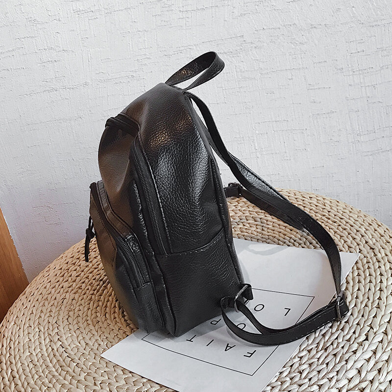 Mini sac à dos sac à bandoulière en cuir synthétique polyuréthane pour femmes adolescente multi-fonction petit sac à dos femme dames école sac à dos 2020 mode