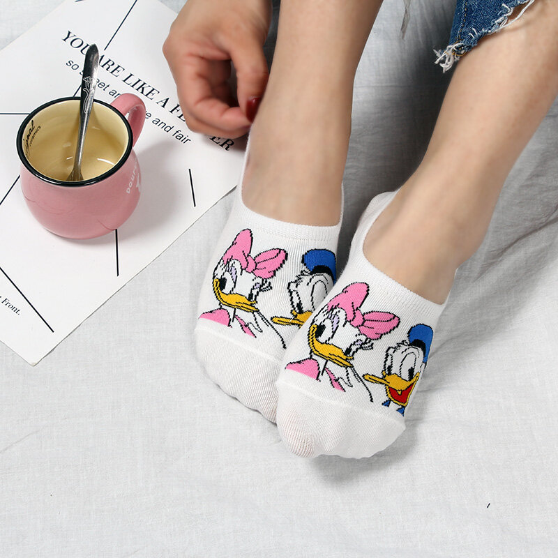 여름 여성 양말 2019 한국 귀여운 동물 만화 마우스 곰 발목 양말 얇은면 보이지 않는 양말 슬리퍼 재미 있은 보트 삭스 선물