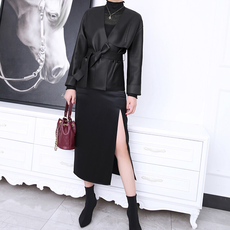 Giacca in vera pelle da donna Designer di marca di lusso moda coreana Vintage in vera pelle di montone giacca da donna cappotti capispalla