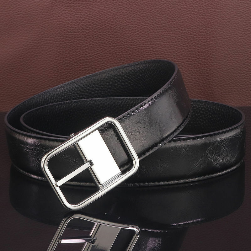 Cinturón de cuero gris claro con hebilla informal para hombres y mujeres, ropa de viaje de negocios, pantalones, accesorios de cinturón de moda, versión coreana