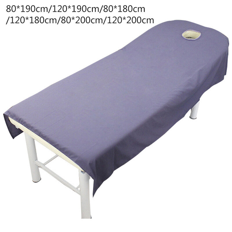 1 Uds. Sábanas de salón de belleza cosmética profesional SPA masaje tratamiento cama cubierta sábanas con agujero 9 colores a elegir