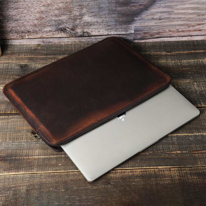 Мужской портфель для ноутбука Macbook Air Pro 13 14 15 дюймов, сумка из воловьей кожи, чехол для планшета Lenovo Thinkpad Matebook Funda