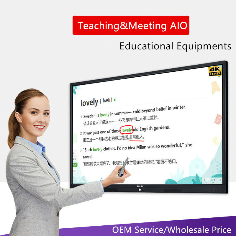 75 "86" 100 polegada função tevê reunião educacional placa de ensino multi touchscreen display interativo quadro branco com pc embutido