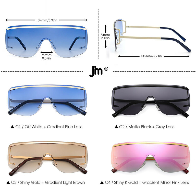 Gafas de sol de protección para hombre y mujer, lentes de gran tamaño, sin montura, color negro