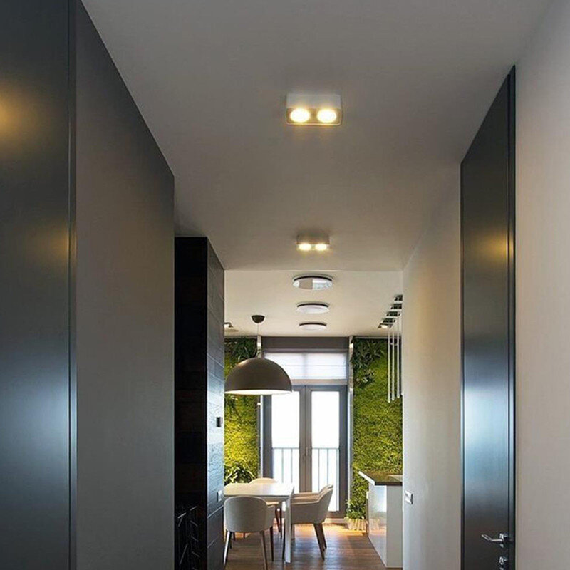 Spot de led para teto, ajustável, cob, preto e branco, iluminação para lâmpadas de teto com 10w e 20w, 1 peça
