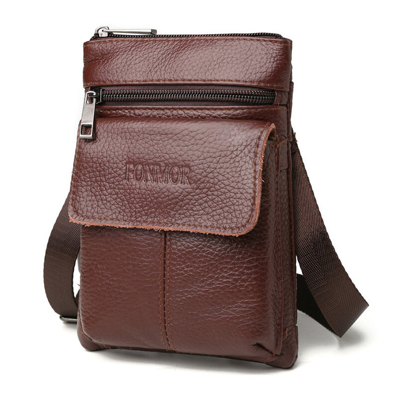 Bolsa transversal de couro genuíno, bolsa masculina pequena de viagem, estilo carteiro com alça carteiro e dinheiro