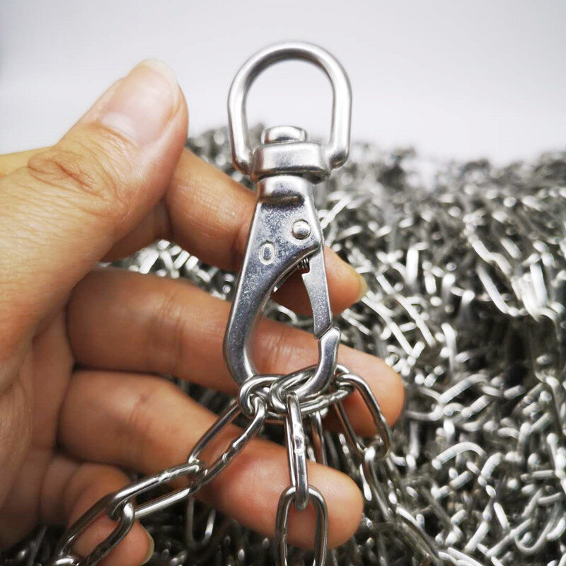 Ordinary 304 Stainless Steel 2mm Diameter Long Link Chain Lifting Chain Industry Welded Binding Chain