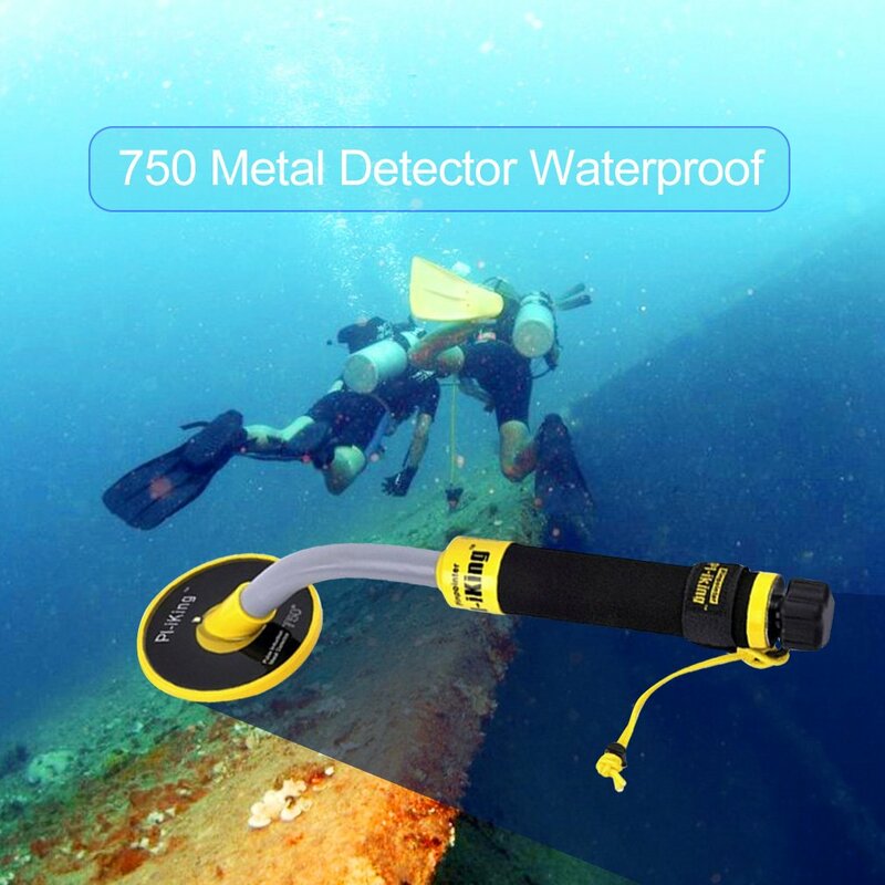 Pi-iking 750 detector de metais 30m impermeável subaquático detector de metais indução de pulso de alta sensibilidade mão pinpointer