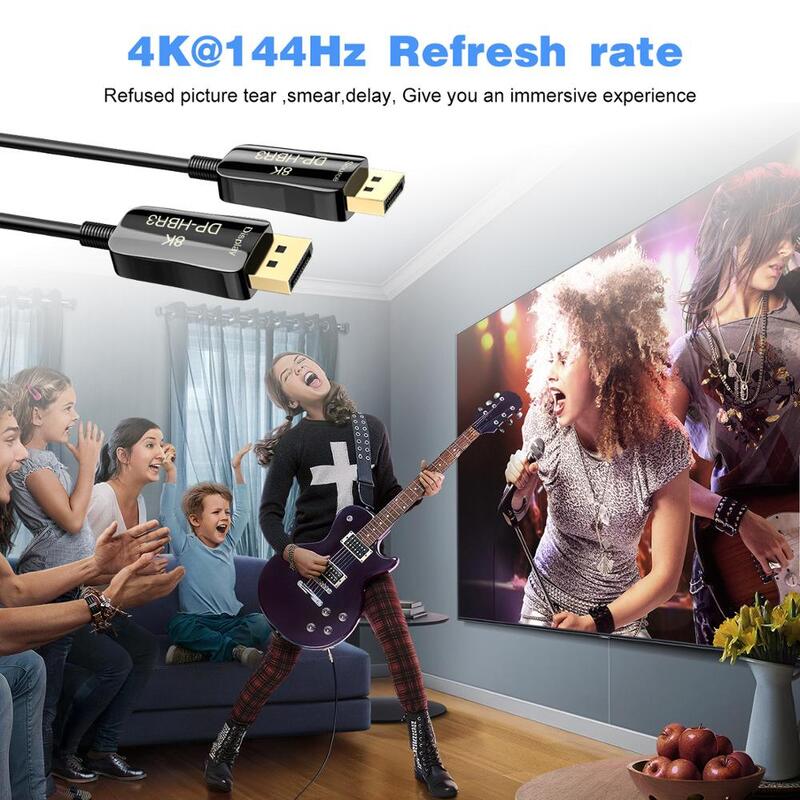 DisplayPort 1.4 8K Fiber optic cable DP to DP Ultra High Speed 32.4Gbps 8K@60Hz 4K@144Hz HDR For computer Projector Gaming Video