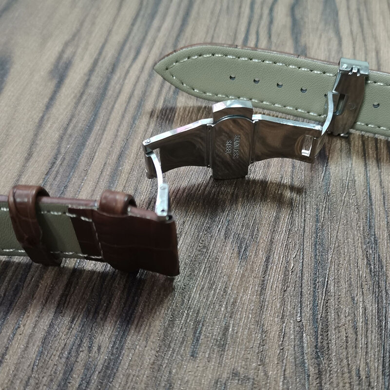 Pulseiras de couro legítimo para relógio, 14mm 16mm 18mm 19mm 20mm 21mm 22mm 24mm, pulseira macia para tissot 1853 seiko
