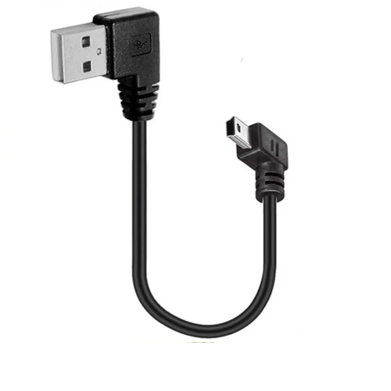 Câble USB 2.0 mâle vers mini USB vers vers vers le bas, résistant, angle droit 90, 0.25m, 0.5m, 1.8m, 3m, 5m, pour appareil photo MP4 tablette