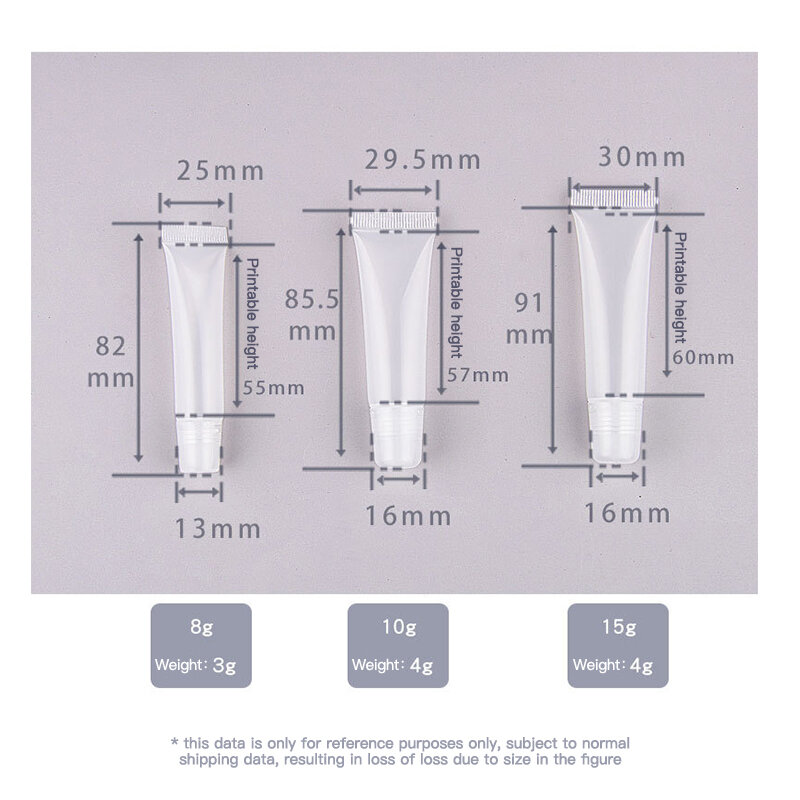 10Pcs 15/10/8Ml Lege Lippenstift Buis Lippenbalsem Zachte Tube Clear Lipgloss Container Makeup squeeze Clear Lipgloss Draagbare Fles