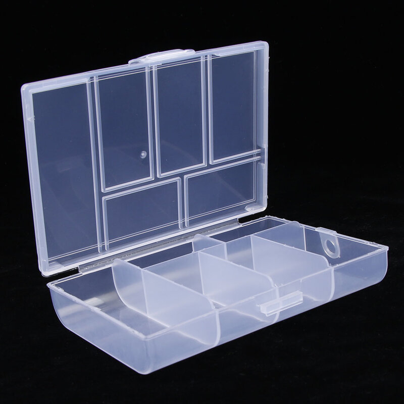 البلاستيك الشفاف صندوق تخزين مقاطع موزع 6 شبكة جمع حاوية حافظة للقرطاسية اشي الشريط عملة حبة