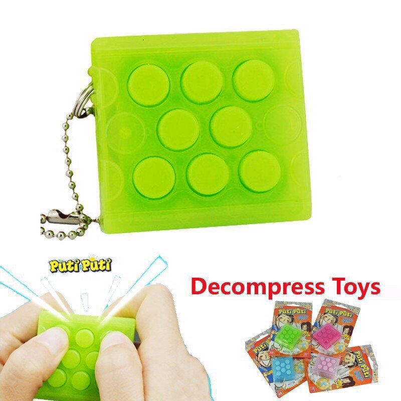 Nieuwe Mini Decompressie Speelgoed Puchi 6 Kleuren Eindeloze Pop Pop Bubble Wrap Sleutelhanger Stress Klinkende Squeeze Speelgoed Voor kids