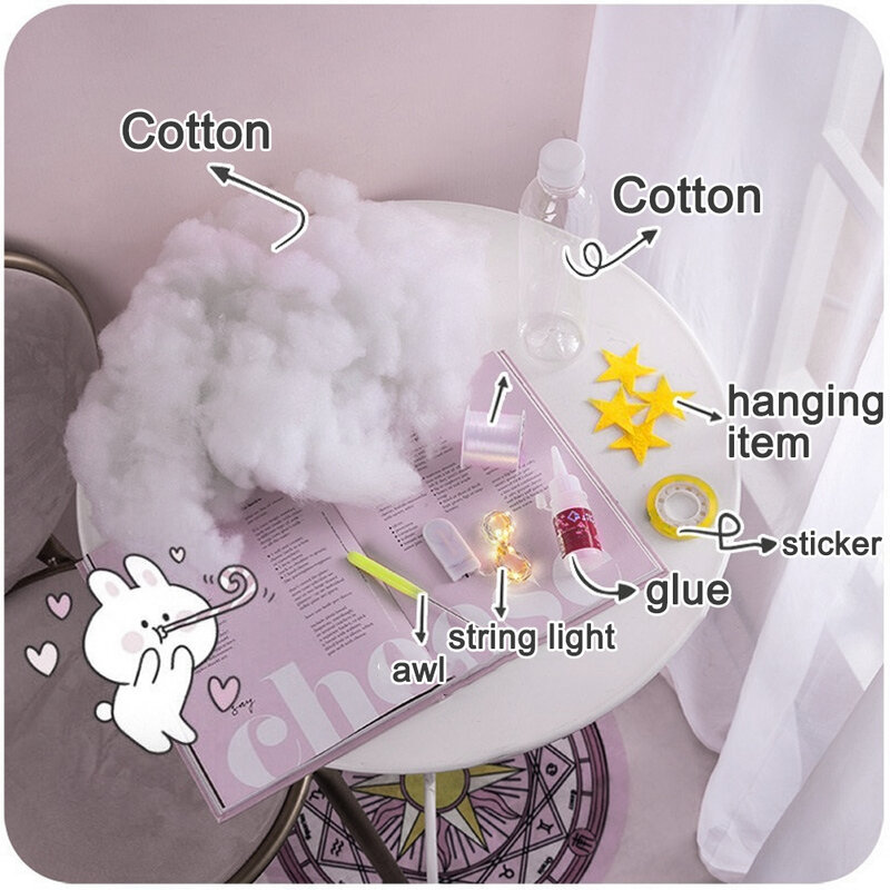 2m DIY 수제 귀여운 면화 구름 모양의 빛 생일 선물 홈 침실 장식 드롭 배송 판매에 대한 밤 빛을 교수형