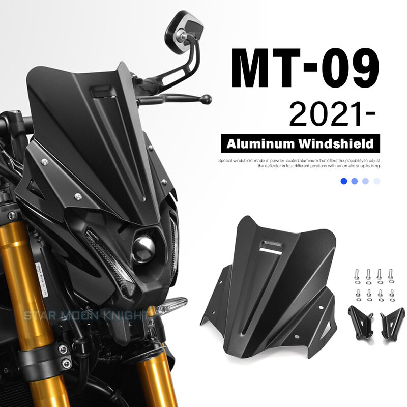 Accesorios de la motocicleta parabrisas viento escudo Deflector apto para YAMAHA MT09 MT-09 MT 09 2021-MT-09