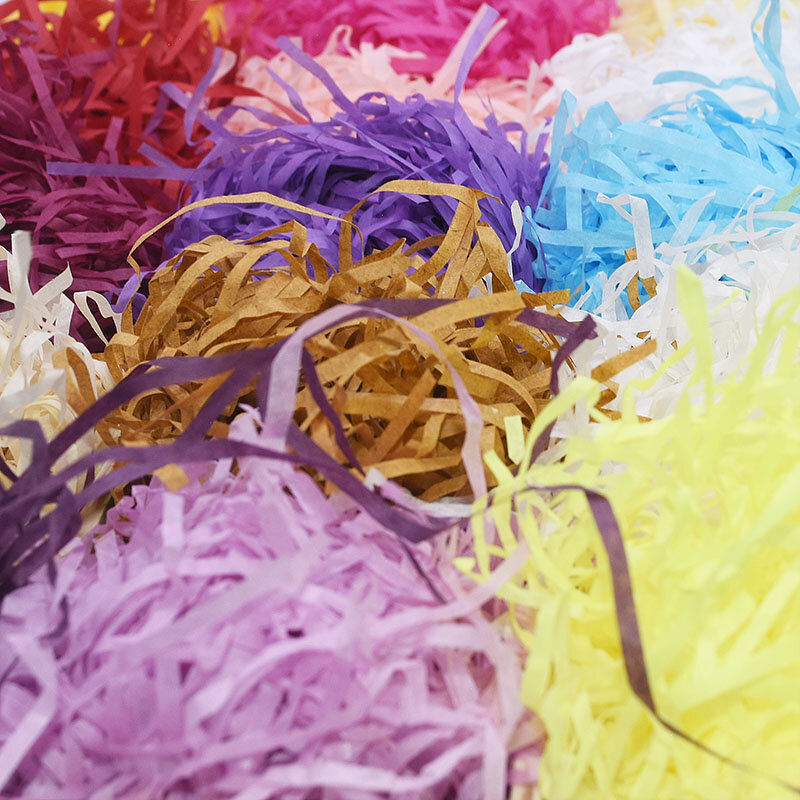 50/100g Colorful Raffia Shredded Paper Gift Box Filler Wedding Birthday Party Decoration Crinkle Cut Paper Shred Packaging Gift