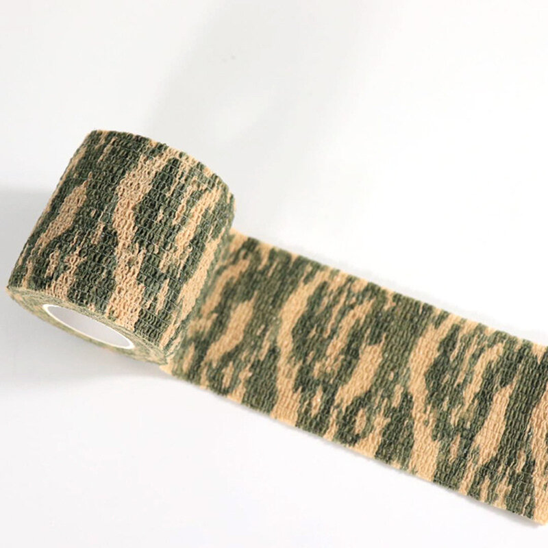 1 Roll Self-Adhesive Non-Woven Camouflage Hunting Stretch Camo Tape Bandages Outdoor Hiking Camping Military Props