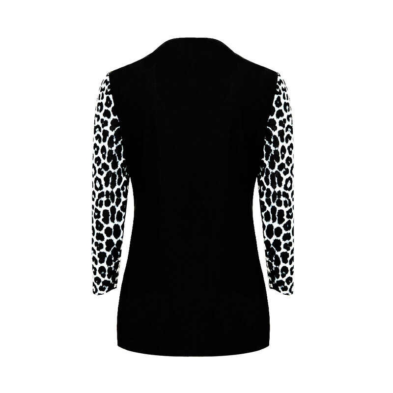 YTL-Blusa con estampado de leopardo para mujer, Camisa ajustada de manga larga para el trabajo, talla grande, a la moda, para otoño y primavera, H414