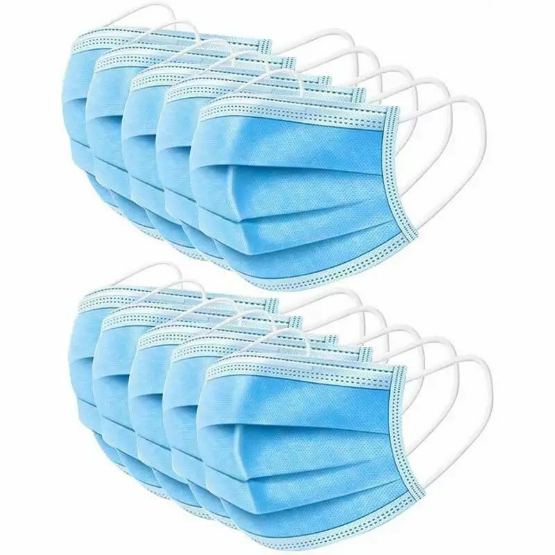 100pcs Disposable mouth Masks DROPSHIPPING Elastic Earloop protective 3 Layers Filter Anti dust  korean Non Woven Mouth Masks