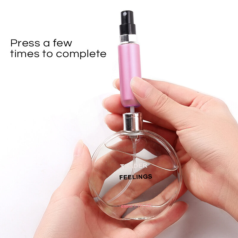5ml portátil mini recarregável perfume garrafa desinfetante spray + r1 orelha cera líquido de limpeza branco preto cores