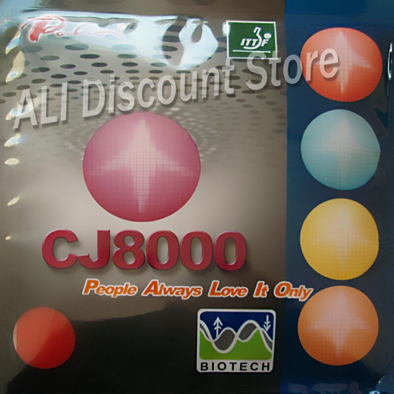 Palio cj8000 biotech (tipo laço 2-side) pips-no tênis de mesa (pingpong) borracha com esponja (36-38 graus)