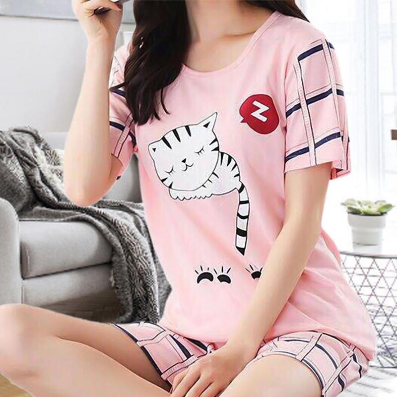 1PC Summer Young Girl pigiama in cotone a maniche corte per donna camicia da notte carina Casual Home Service Short Sleepwear M-2XL