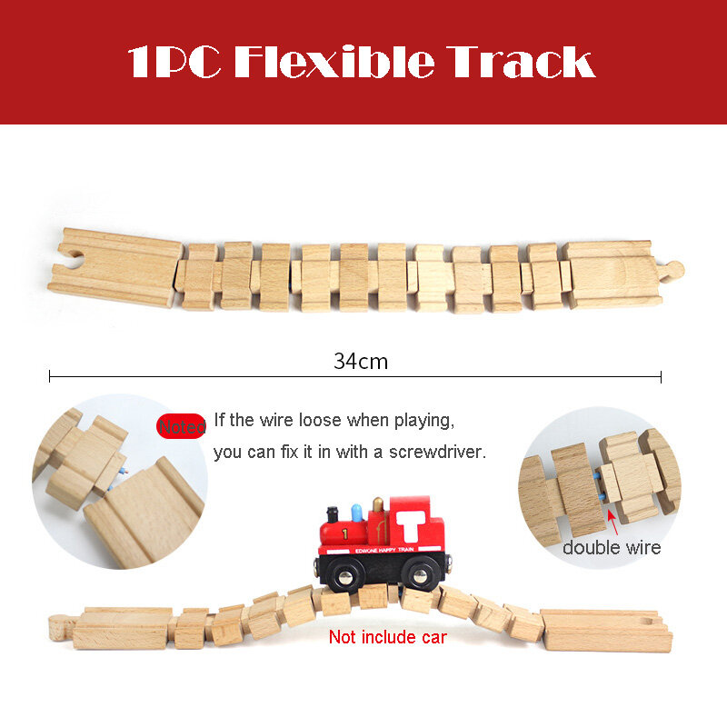 جميع أنواع خشبية المسار السكك الحديدية اللعب الزان مسار القطار الخشبي الملحقات يصلح للعلامة التجارية المسارات ألعاب تعليمية للأطفال