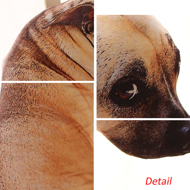 ลูกสุนัขรูปร่างเบาะ3D พิมพ์สุนัขโยนหมอน Plush หมอนบ้าน Decor โซฟาสัตว์ของเล่นเด็ก