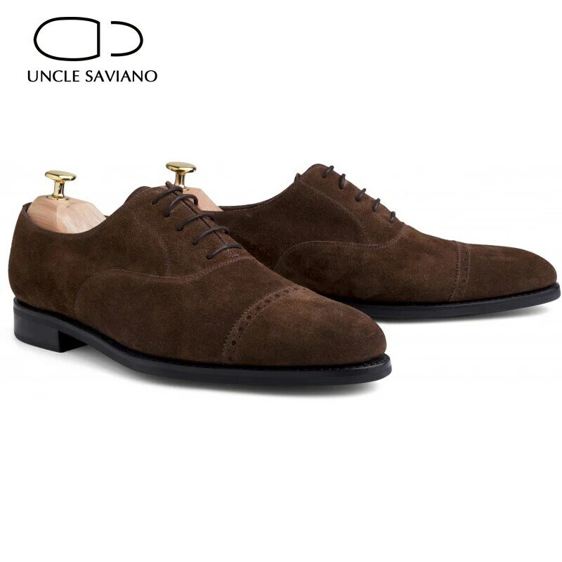 Uncle Saviano-zapatos de diseñador de moda Oxford para hombre, calzado de vestir, estilo de negocios de boda, cuero de lujo, hecho a mano