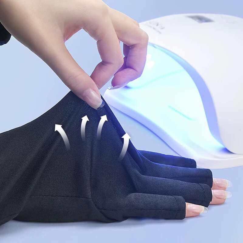 2 sztuk anty Uv promienie chronić rękawice rękawice paznokci lampa Led paznokci ochrona Uv promieniowanie dowód rękawice Manicure narzędzia do paznokci