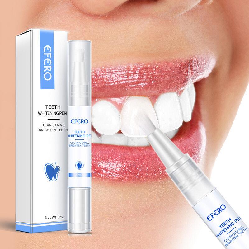 EFERO Teeth Whitening Pen Cleaning Serum Remove Plaque Stains Whitening Teeth Oral Hygiene Care Bleach Tooth Whitening Pen 1Pcs