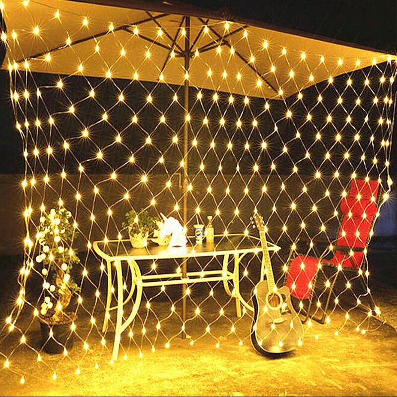 Cortina de red LED de 3M, guirnalda de luces de hadas de 110V y 220V para Navidad, boda, fiesta de año nuevo, Ramadán, decoración de jardín al aire libre