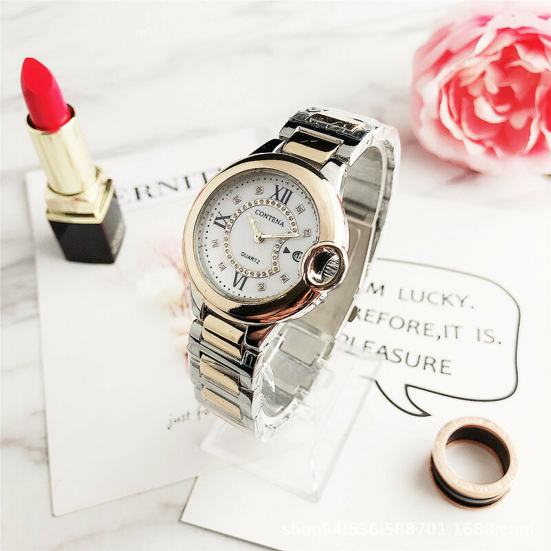 Relógio de quartzo feminino da moda, relógio de pulso à prova d'água com data automática para mulheres, novo, 2020