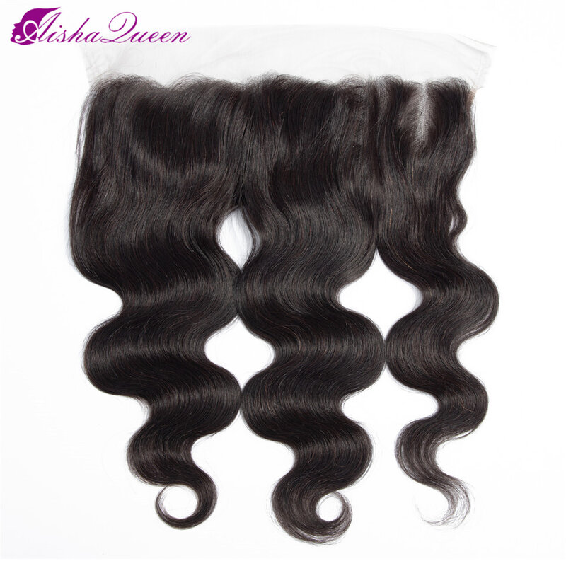Perruque Lace Closure Wig péruvienne non Remy-Aisha Queen, cheveux naturels, Body Wave, 13x4, swd'appareils lace, partie libre, document