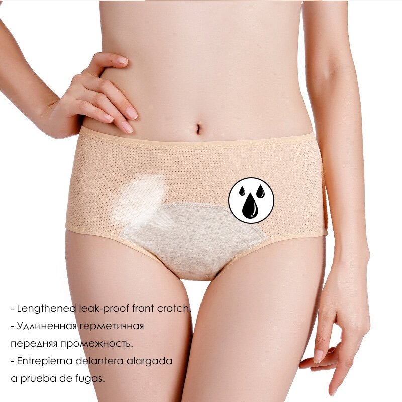 Bragas menstruales para mujer, ropa interior de cintura alta, a prueba de fugas, 4xl 5xl talla grande, 3 piezas