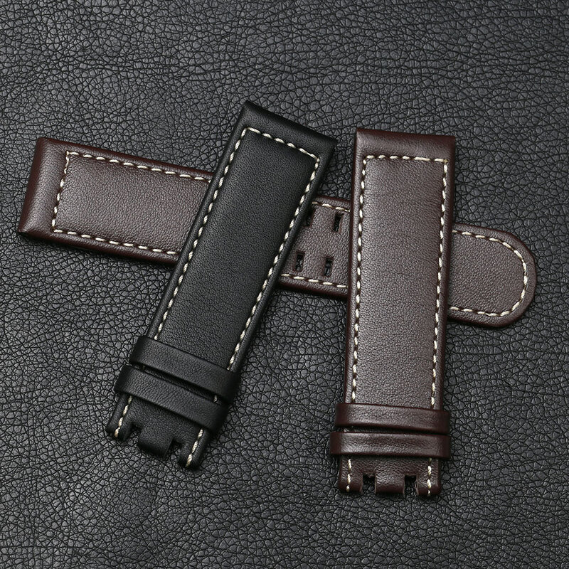 Pesno Genuine Calf Skin Leather Watch Band suitable for Hamilton Khaki Aviation Smooth Texture Strap Bamboo Grain Wrist Bracelet