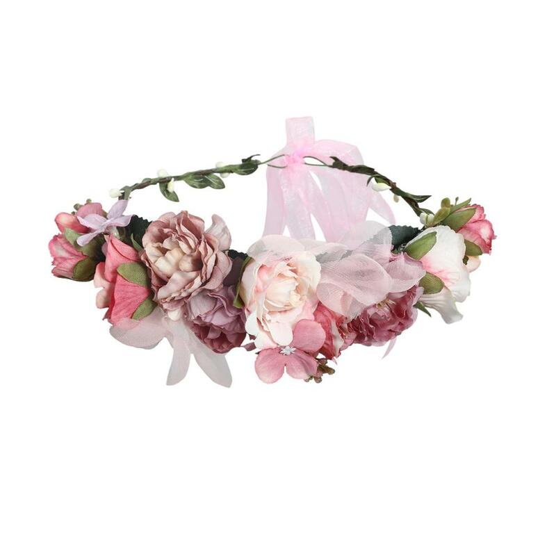 Molans-tiara feminina para casamento, guirlanda de cabelo com flores, coroa de cabelo, faixa de cabelo de plástico