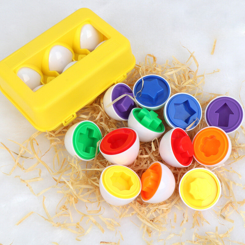 شكل مطابقة عيد الفصح قشر البيض للأطفال تعلم الطفل لعبة تعليمية مونتيسوري الذكية البيض ألعاب فارز لعب للأطفال هدايا
