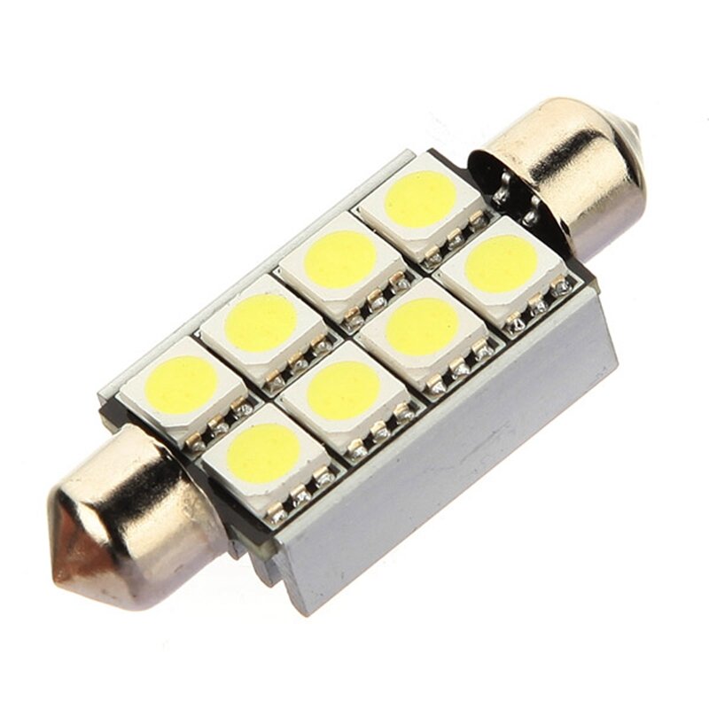 1pcs 42mm 8 SMD 5050 LED Error Free License Plate Pure White Lights Reading Lamp Bulb Festoon Dome Lamp Support Dropshipping
